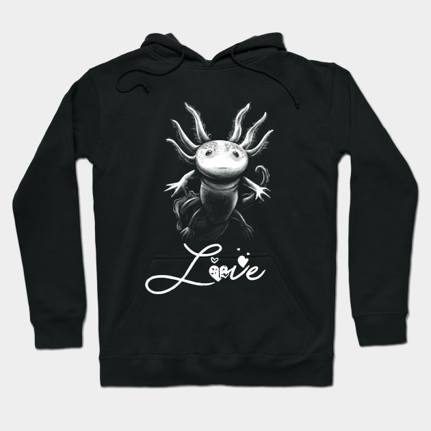 I Love You Axolotl Hoodie by ArtRoute02